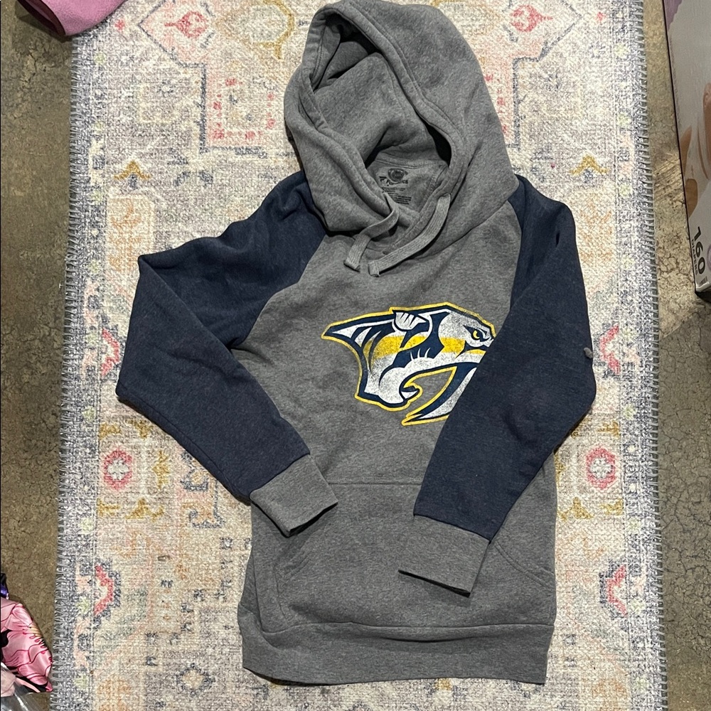 Fanatics Gray and Blue Hoodie with Logo